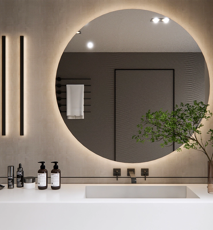 specchio bagno retroilluminato - vetro in architettura - givrem_hospitality